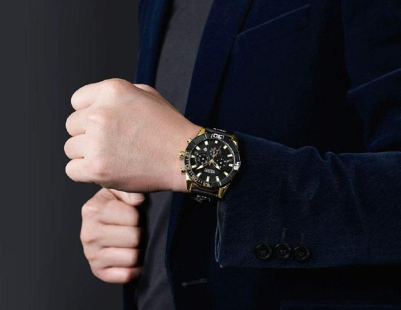 Megir - Montre Orginal Pour les hommes - Bracelet En Cuir - DiaCrea