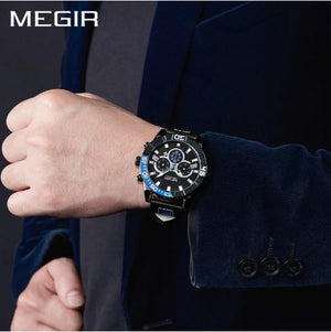 Megir - Montre Orginal Pour les hommes - Bracelet En Cuir - DiaCrea