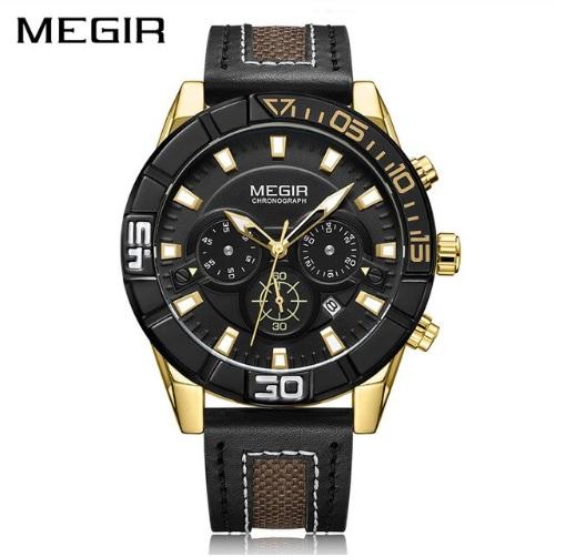 Megir - Montre Orginal Pour les hommes - Bracelet En Cuir - DiaCrea