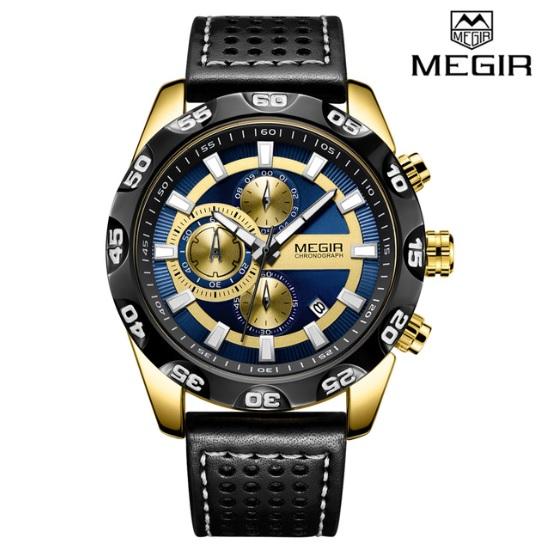 Megir - Montre de Lux Originale Pour Les hommes - Bracelet En Cuir - DiaCrea