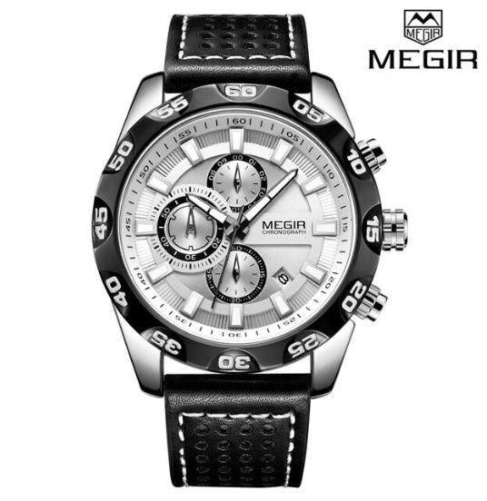 Megir - Montre de Lux Originale Pour Les hommes - Bracelet En Cuir - DiaCrea