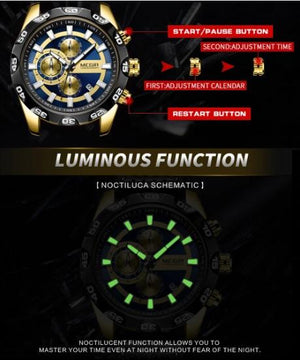 Megir - Montre de Lux Originale Pour Les hommes - Bracelet En Cuir - DiaCrea