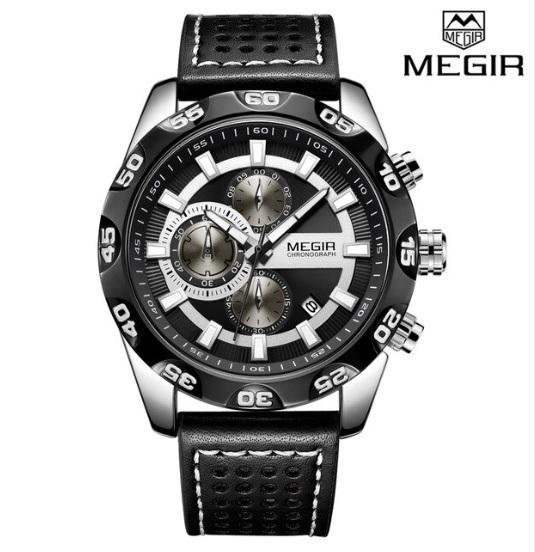 Megir - Montre de Lux Originale Pour Les hommes - Bracelet En Cuir - DiaCrea