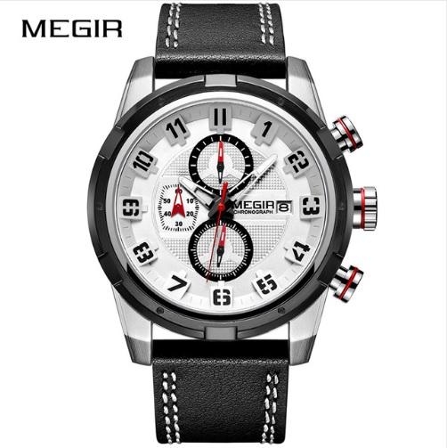 Megir - Montre de Lux Originales Pour Les Hommes - Bracelet en Cuir - DiaCrea