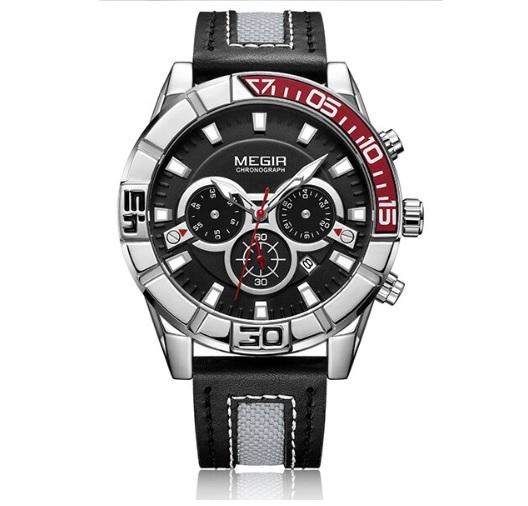 Megir - Montre Orginal Pour les hommes - Bracelet En Cuir - DiaCrea