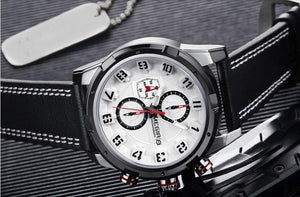 Megir - Montre de Lux Originales Pour Les Hommes - Bracelet en Cuir - DiaCrea