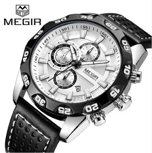 Megir - Montre de Lux Originale Pour Les hommes - Bracelet En Cuir - DiaCrea